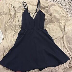 Navy Blue Skater Dress (Windsor, L) HOMECOMING